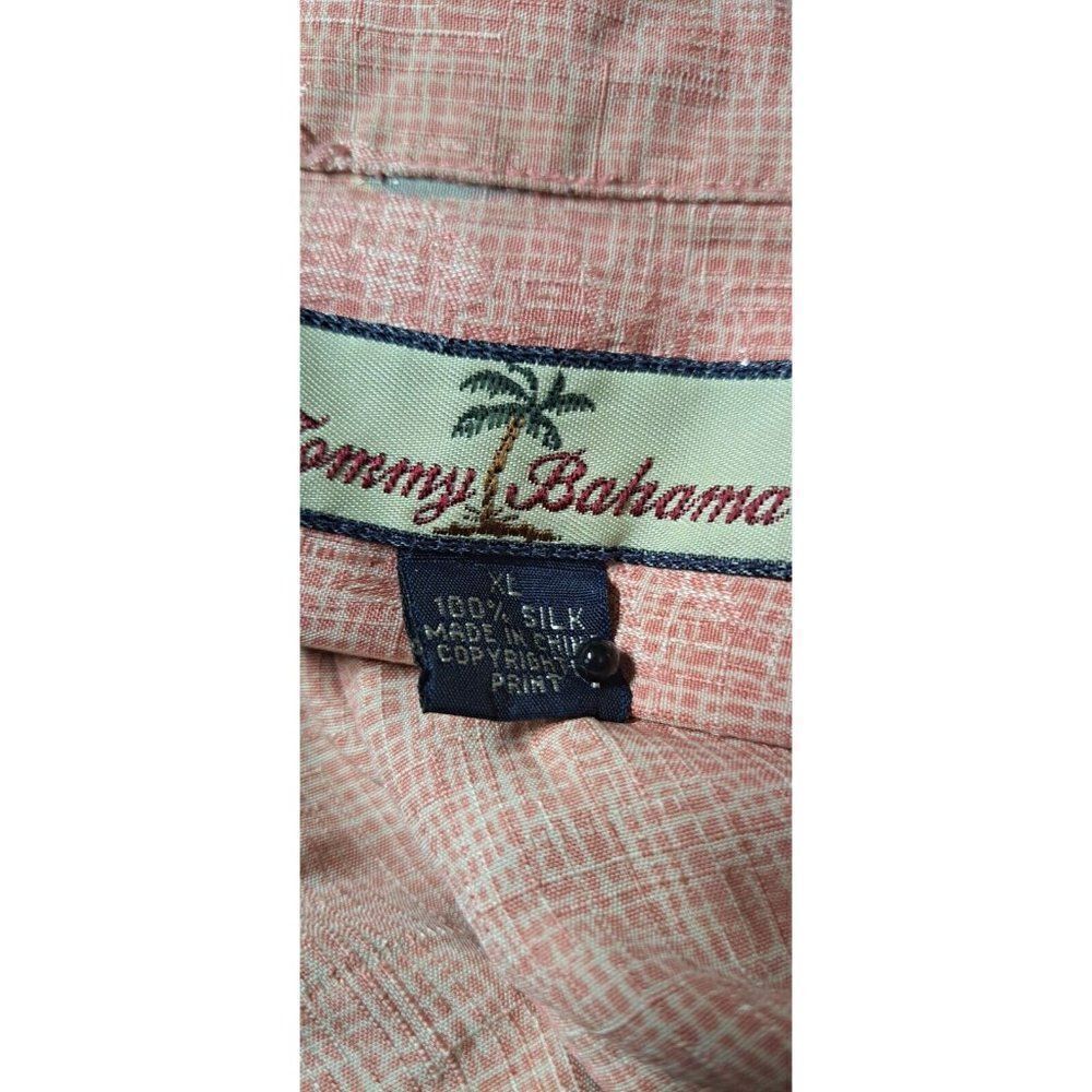 Tommy Bahama Shirt Men Hawaiian Orange Silk Dominoes Graphic Novelty‎ Size XL - Picture 10 of 12